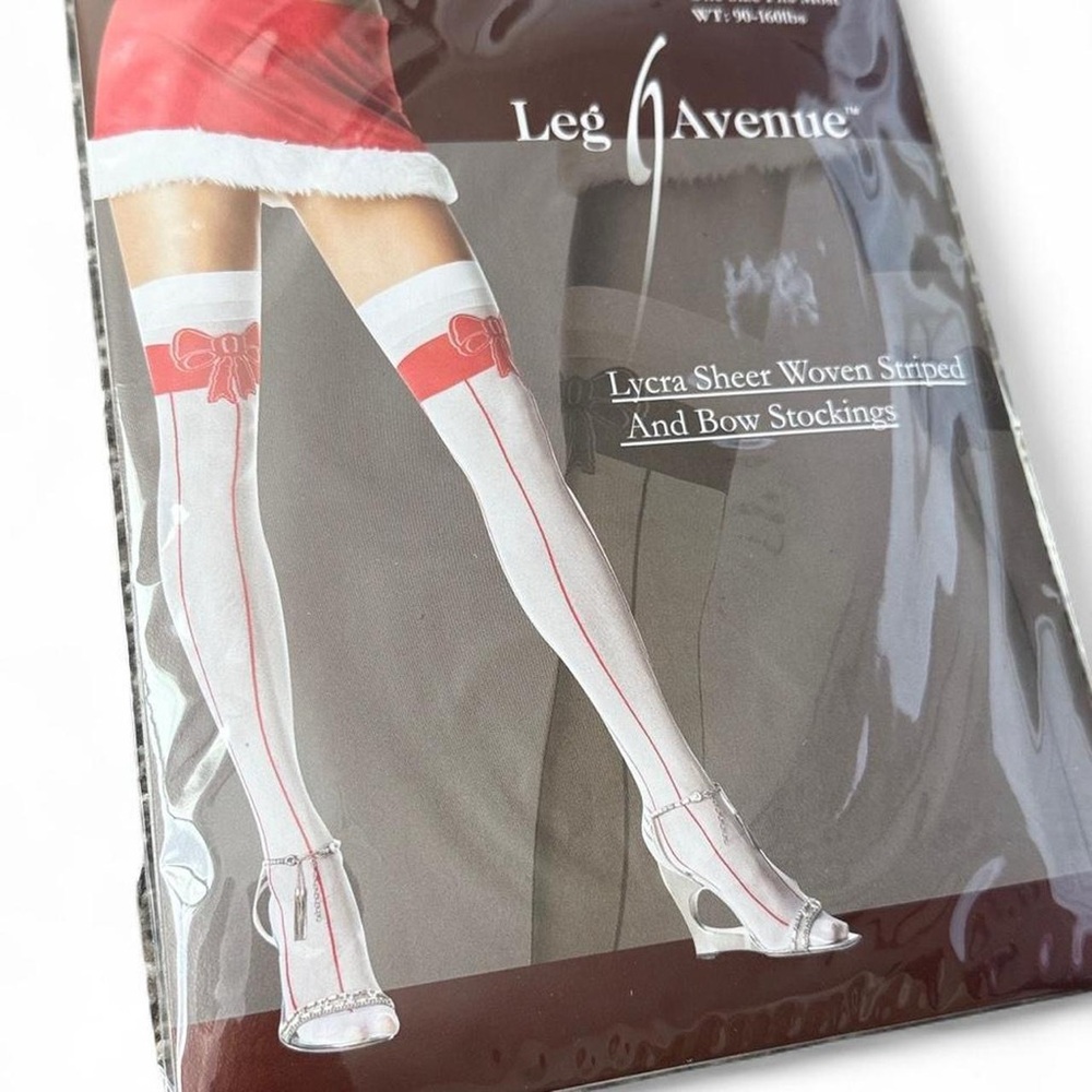 Leg Avenue Bow Christmas Thigh Highs